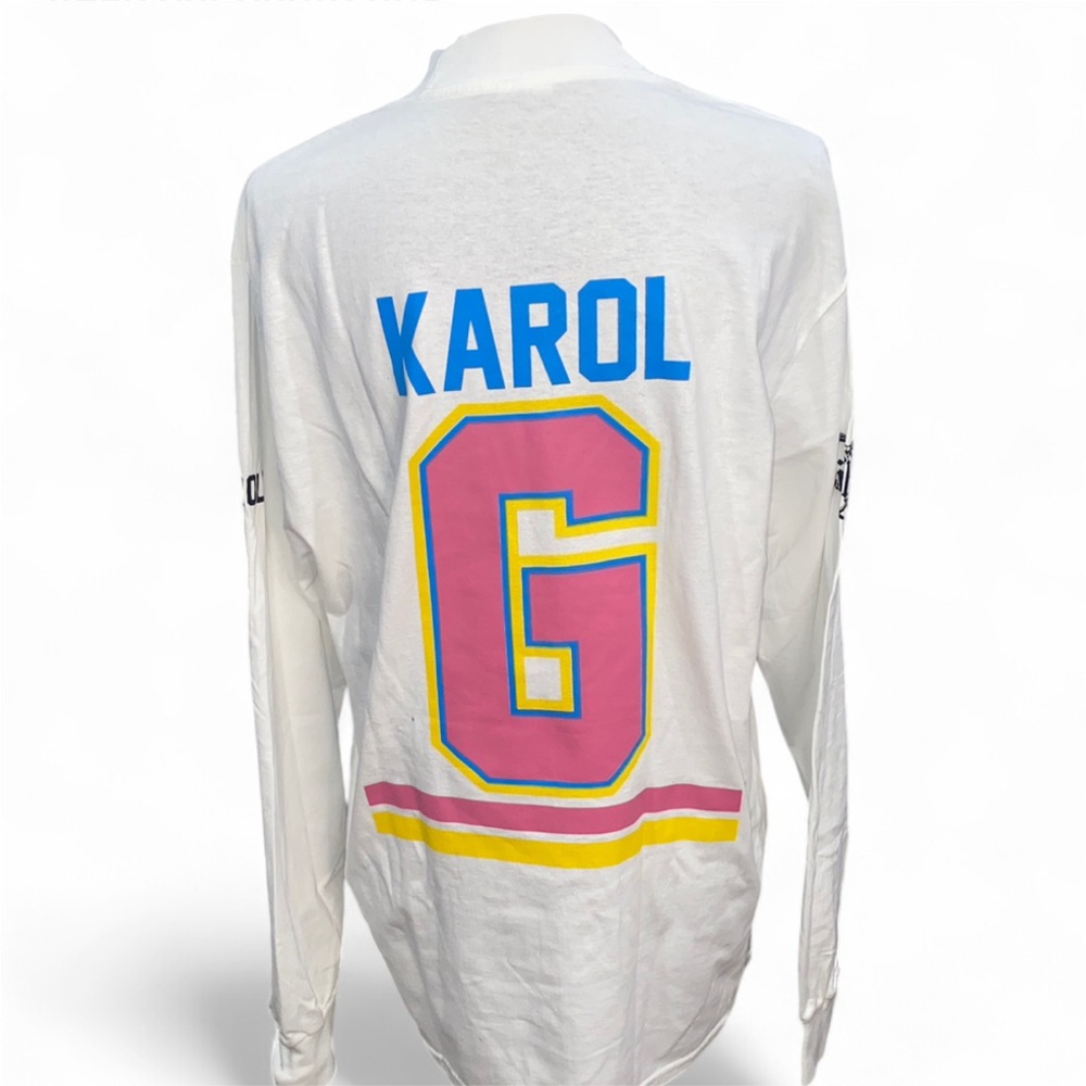 White Long Sleeve Tee with Pink 'K' Graphic - Picture 4 of 5